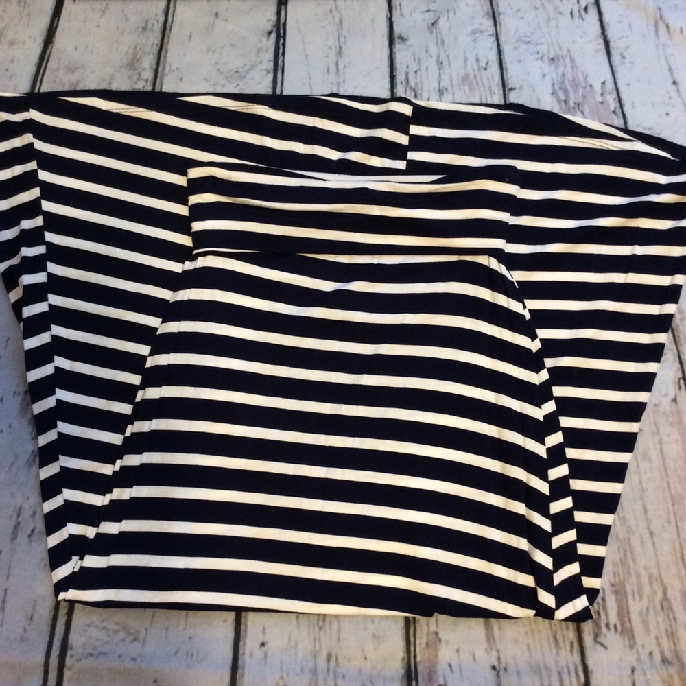 Navy Stripe Maxi Skirt